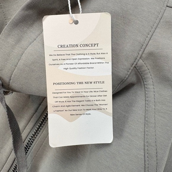 Fashion Quarter Zip Pullover Womens S Tan Sweatshirt Plain Minimalist Casual NWT - Picture 9 of 10